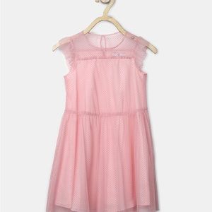 Chiffon frill sleeve dress soft pink loose fit marks and spencer dress 11-12 yes